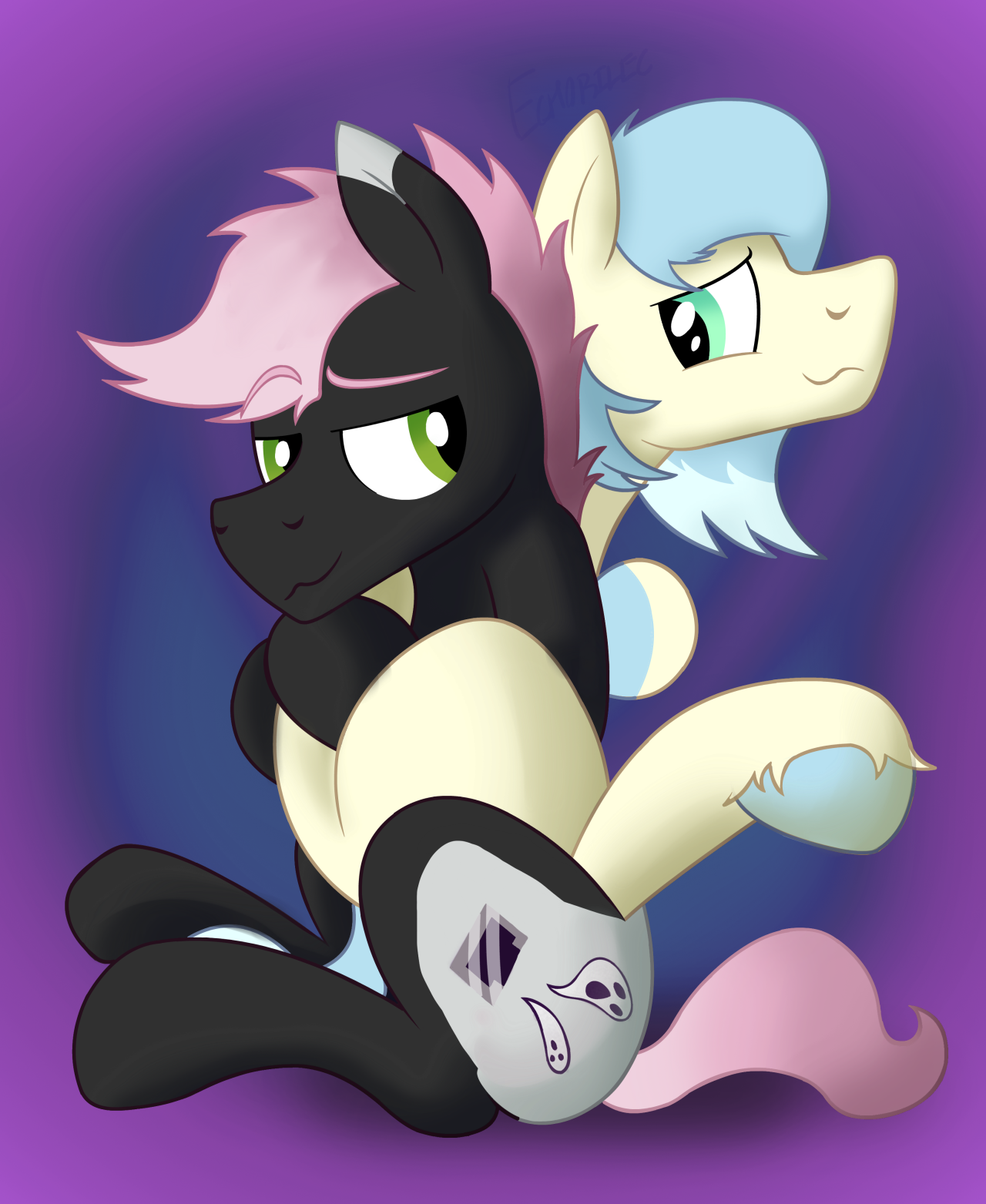 Just a couple of totally straight ponies cuddling~ move along &lt;3 A little