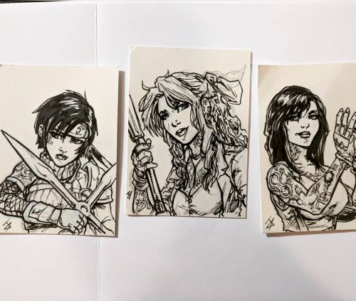 #ff7 #finalfantasy7 #tattooed #ladies #sketchcards #tifa #aerith #aeris #yuffie and a #criticalrole 