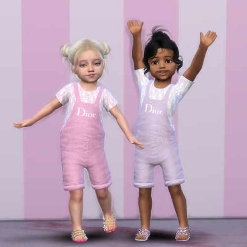  Toddlers Dior Overall / Dungarees • 7 Swatches.DOWNLOADPatreon early access - Public 29th March.