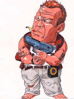 nomellamesfriki:  Bruce Willis por Akira Toriyama     