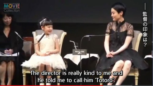 kadeart:  “The director is really kind to me and he told me to call him ‘Totoro’ ” - Mana Ashida (x) 