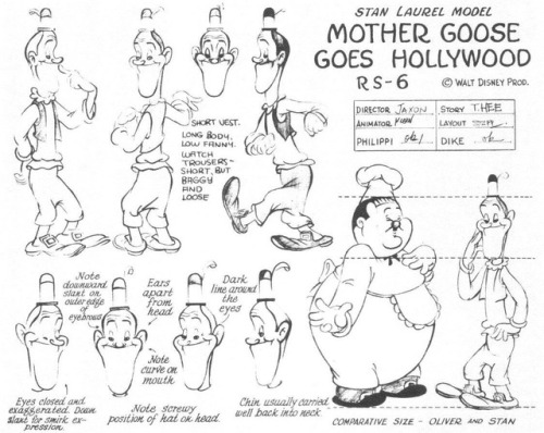 Various Laurel &amp; Hardy caricatures and guises. The black-and-white drawing is by Al Hirschfe