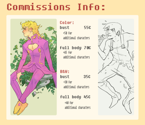 galactickohipot:Hi, guys! I’m back and I will be taking commissions before going back to school. If 