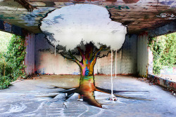 f-l-e-u-r-d-e-l-y-s:  Anamorphic Graffiti by TSF Crew  I’m loving these anamorphic pieces by TSF Crew, especially the sequence with the tree, brilliant. See much more over on Flickr. (via street art utopia)    