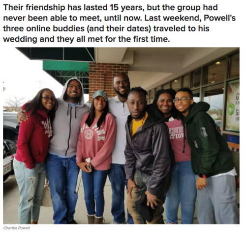 unlimitedgoats: buzzfeed: This Guy Met His Groomsman IRL For The First Time On His Wedding Day After