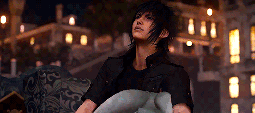sarapyon:Noctis & Carbuncle watching the Chocobo Moogle Carnival Fireworks ✺◟(∗>ω<∗)◞✺