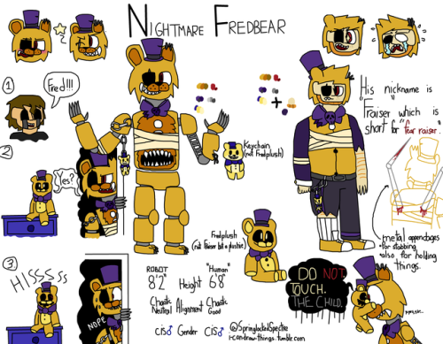 SHOW ME THE BEARS — So, these are my designs for Nightmare Fredbear,...