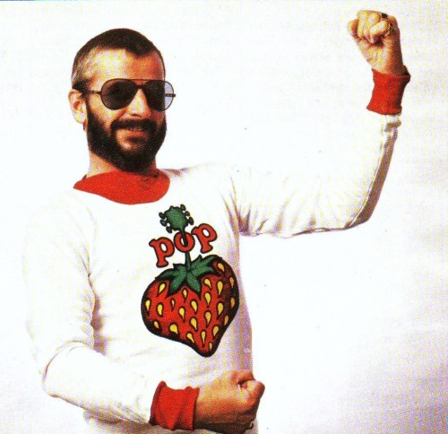 The famous strawberry &lsquo;pop&rsquo; shirt-as worn by many celebrities of the time.