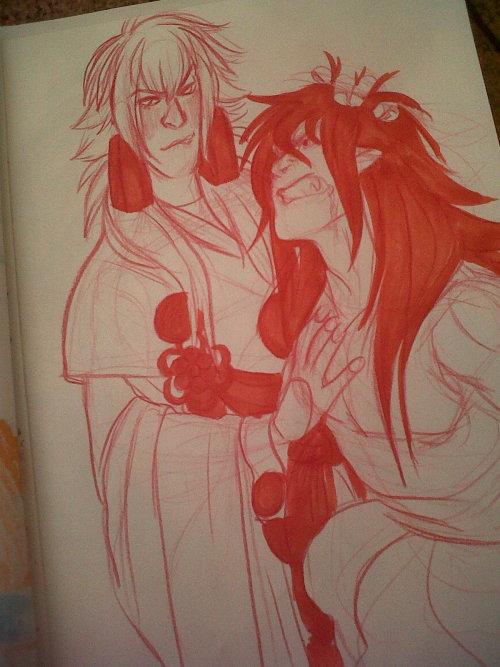 narurainbow: need to sketch more shirobaxbad!koujakuMORE—