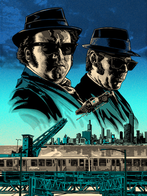 xombiedirge:  Elwood and Joliet Jake by Tim Doyle / Tumblr / Store 18” X 24” screen print with metallic inks. S/N regular edition of 75 and Variant edition of 30.  Available first at this weekend’s Renegade Craft Fair and then online 2pm