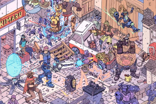 Hanamura Showdown!Here’s the official Overwatch collaboration that was created by Josan Gonzalez (le