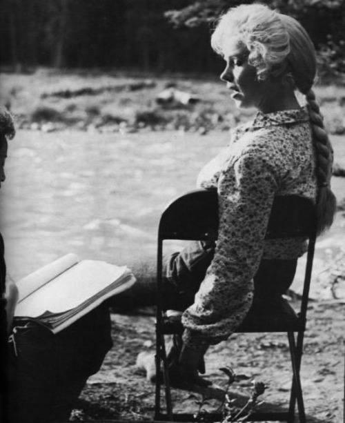 infinitemarilynmonroe: Marilyn Monroe on the set of River of No Return, 1953.