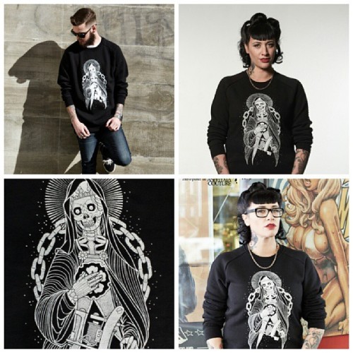 STREET ART by Asphyxia Couture featuring artwork from tattooist Dean Sacred. Crew neck sweatshirt. L
