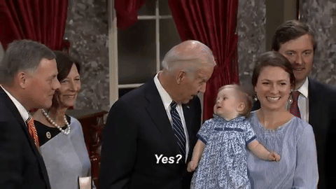 mashanana: joebidensanonymous: Joe Biden has no time for pictures, is too busy talking with a baby I
