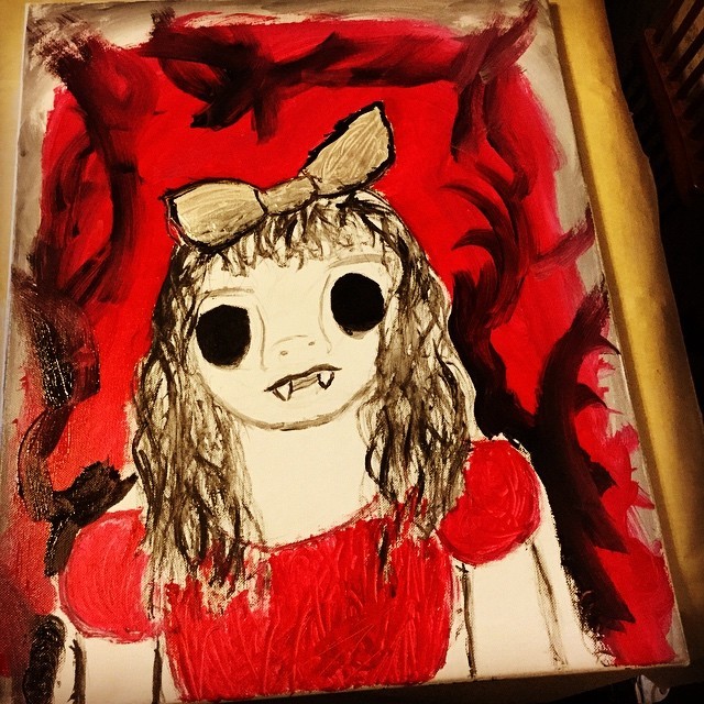 creature-of-the-shadows:  I painted a thing! I call it: Never Sleep. I think she’s