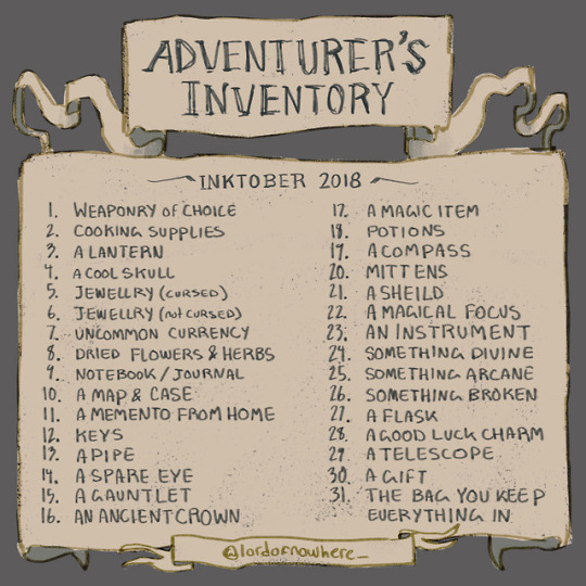 hey! inktober’s right around the corner and i just got my prompt list together like yesterday whoops. tag me...