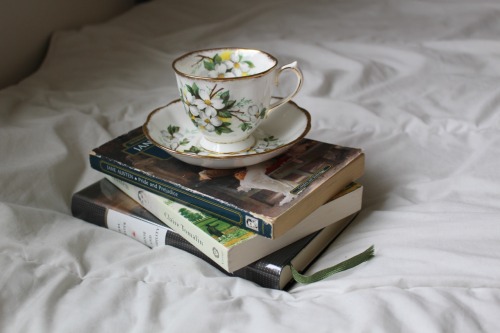 ellidaniels:Tea and a little Jane Austen to get this morning started.