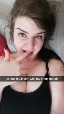 selftrainingbimbo:  Drew finally came by my mouth this morning! Ugh I love love love sucking on his cock. He gets so sensitive and starts growling when he’s about to cum, and hearing him make those noises with his hands gripping my shoulders while I