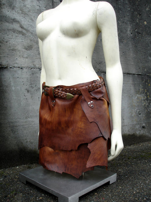 Leather Tribal Layered Wrap Around Skirt Neat Idea!! <3 Love the color to!! ^_^ From: http://www.