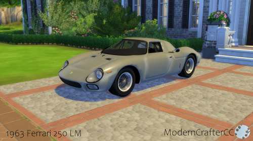 moderncrafter:The Sims 4 - 1963 Ferrari 250 LM~  Polycount: 17543 (Lowpoly)~  10 Swatches~~~~~~~~~~~