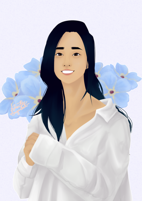 Found time to draw the love of my life Park Geonhee with my favourite flowers, “Forget-Me-Not&