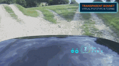 sixpenceee:  Partially Transparent CarCameras located in the vehicle’s grille capture