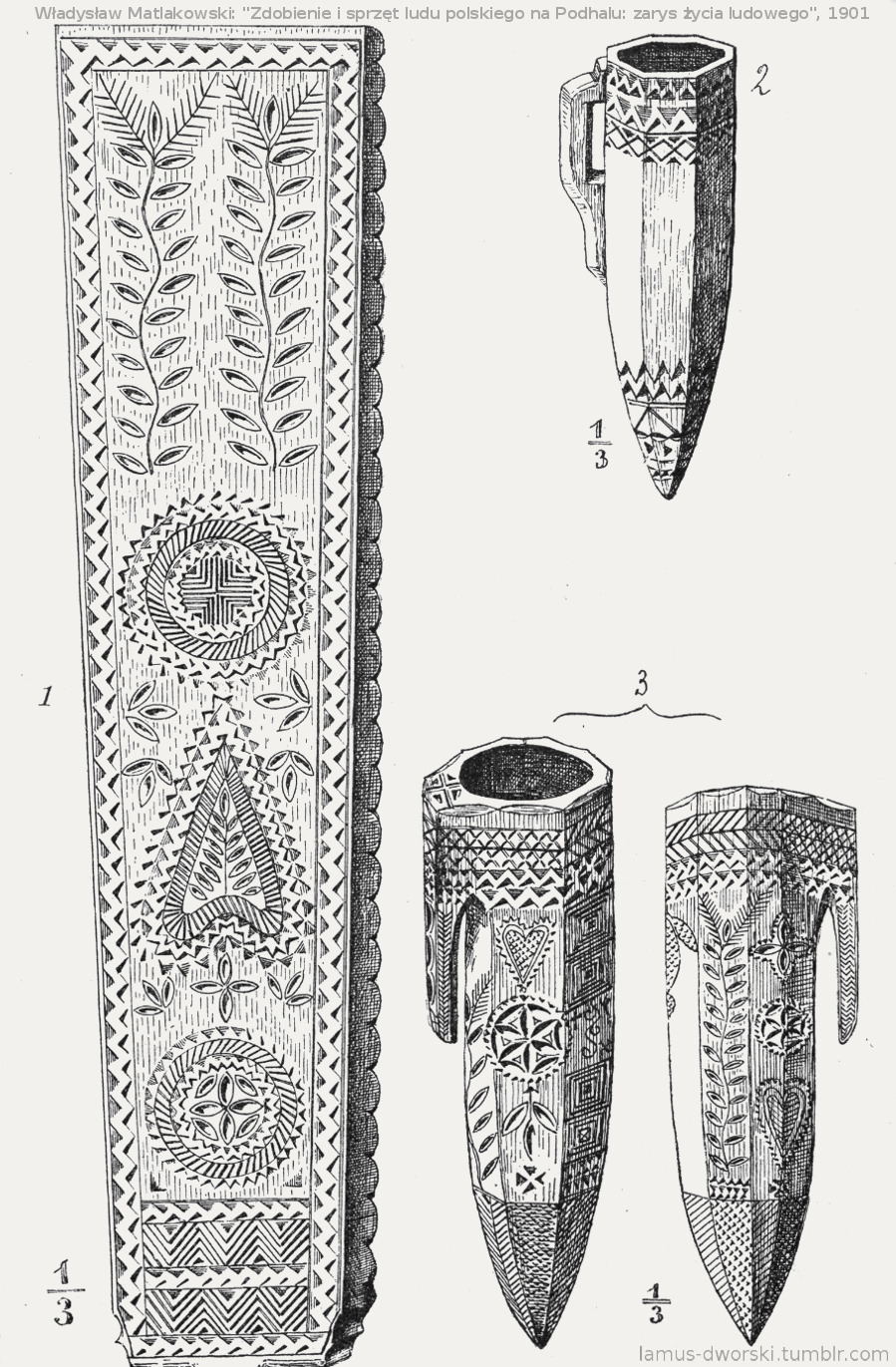 lamus-dworski:  Examples of folk ornaments from the region of Podhale, Poland. Source: