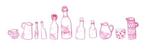 Some monoprinted jugs &amp; bottles from a project Ive been working on recently