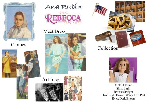 americangirlstar:American Girl Best Friend Doll Inspo Boards - 6/?Rebecca’s Cousin, Ana Rubin (1914)