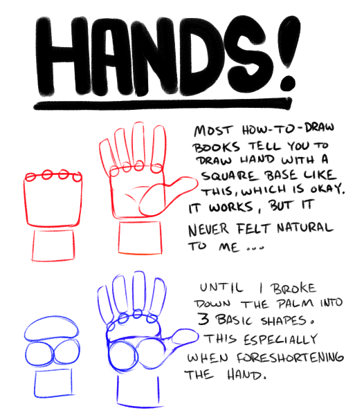 brotoman:  smalllindsay:  itscarororo:  oolongearlgrey:  everydaycomics:  HANDS!!! sorry for my bad hand writing The point I’m trying to drive home, is that draw things the way that best suits you.  How-to-books had me all mixed up in my teen years,