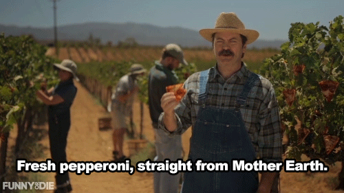 tastefullyoffensive:Video: Nick Offerman Shows Off His Pizza Farm