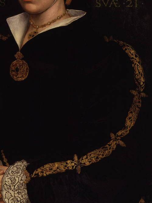 seeliequeene:Portrait of a woman previously called Katherine Howard (detail), Hans Holbein the Young