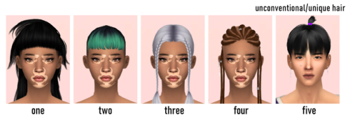 @hufflepuffsimmercc female hair: one | two | three | four | five@soulevans997 male hair: one | two |