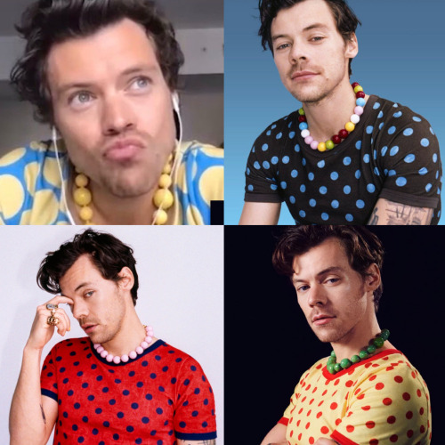 harryfashionarchive:Harry for ‘Harry’s House’ | April & May 2022All the custom Gucci ringer tees