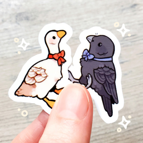 Mini bowtie bird stickers will be in my shop update this Friday at 1pm CDT! These guys are best frie