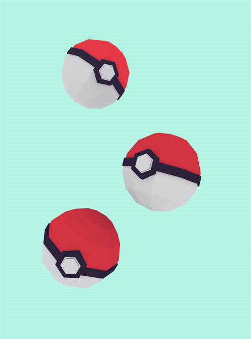 rock-bomber:I 3D modeled some PokeBalls this time! I tried to mess around with lighting within Blend
