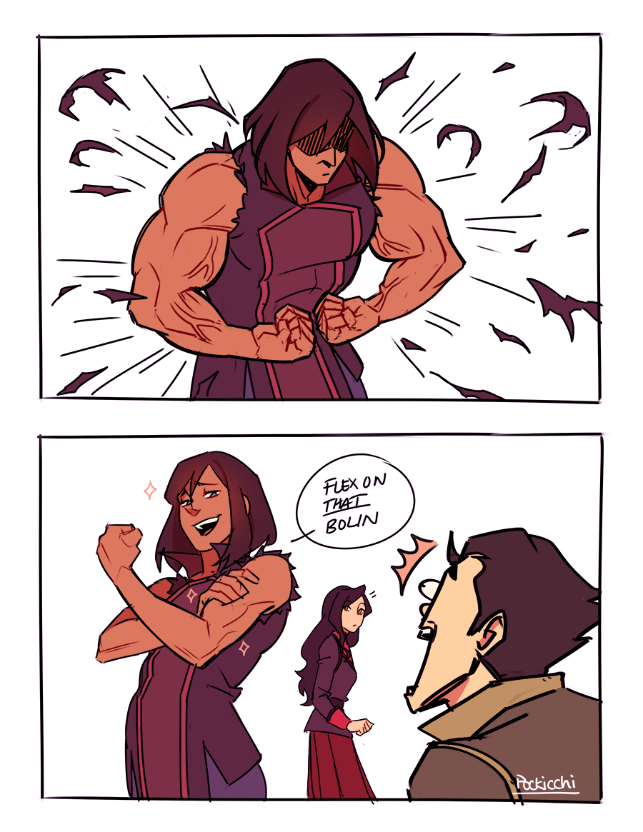 pockicchi: this is why korra never wears long sleeves twitter | ig 