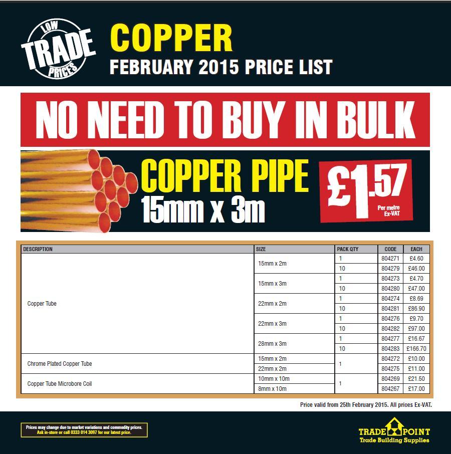 TradePoint Blog — Reduced Copper Pipe Prices!
