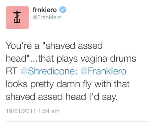 mcr-tweets:frank iero is my favourite human