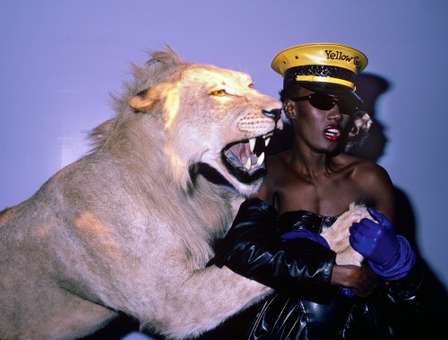 twixnmix: Grace Jones and Dolph Lundgren at Area nightclub in New York City, 1984. Photos by Volker 