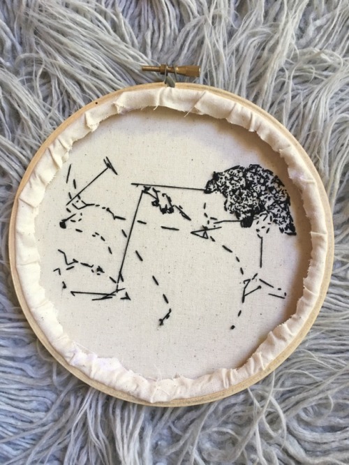 Cunnilingus Embroidery Hoop (stitched by @embroiderybyjessi - etsy/fb/instagram) Original artwork by