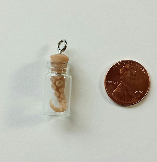 Test tubes make great bell jars for polymer clay tentacles. Now for sale on Katarinanavane.etsy.com!