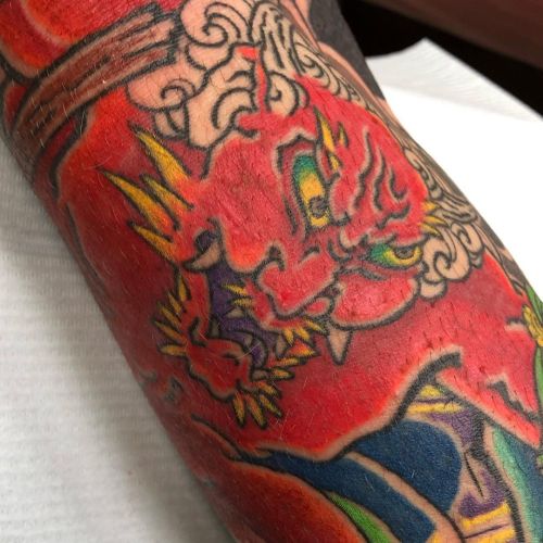 雷神 Raijin #raijin #雷神 #刺青 #traditionaljapanesetattoo #japanesetattoo #和彫り #wabori #彫り物 #彫物 #手彫り #龍元 