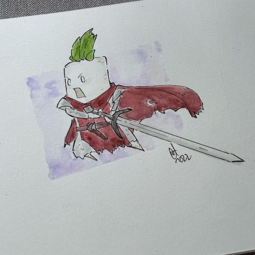 wrathofbom:With all the Elden Ring hype, I had to draw my Daikon Knight. Anyone else going to play? 