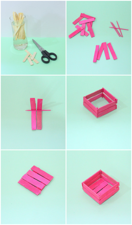 thecraftables: DIY Mini Crates made out of Popsicles How cute are these? They’re super cheap to make