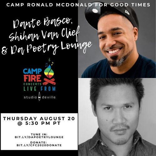 Come join me, @therealshihan &amp; @da_poetry_lounge this Thursday 5:30pm PST to raise money for @Ca