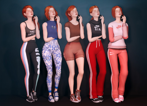 @simchronized​‘s Lookbook Challenge: SportswearOutfit 1: hair // top // leggings // shoesOutfi