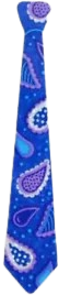 sticker of a blue necktie with a paisley motif.