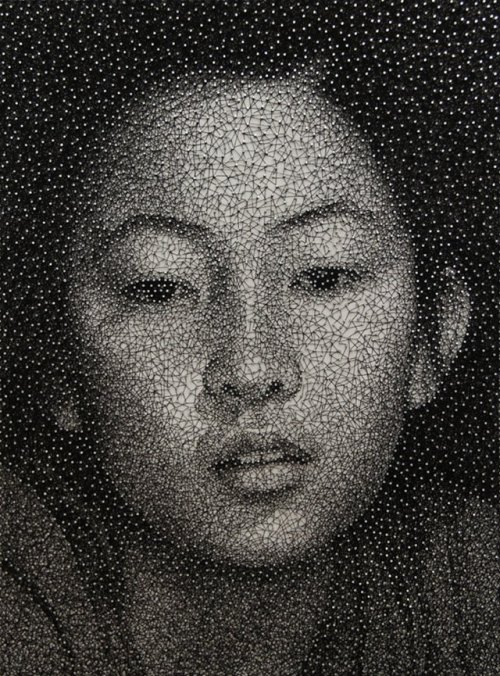 missjia:pipensanait:A Single Thread Wrapped Around Thousands of Nails by Kumi YamashitaKumi Yam