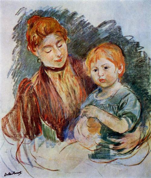 Woman and Child, 1894, Berthe MorisotMedium: pastel